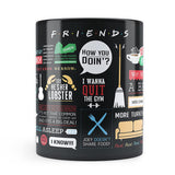 Friends TV Series - Infographic Black Patch Coffee Mug