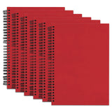 Set Of 6 Red Ruled A5 Wiro Bound Notebooks