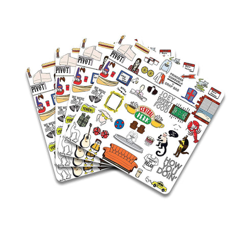 FRIENDS TV Series Doodle Wooden Coaster - Pack of 4
