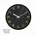 Black Pattern Design Round Wall Clock