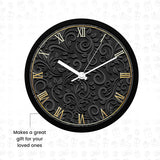 Black Pattern Design Round Wall Clock