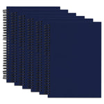 Set Of 6 Navy Blue Ruled A5 Wiro Bound Notebooks