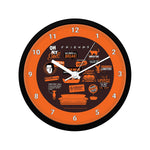 Friends Infographic Orange New Wall Clock