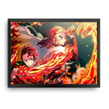 Demon Slayer - Tanjiro and Rengoku Design poster Best Gift For Demon Slayer Fans