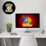 Tom and Jerry - Always Hungry Black Wall Clock