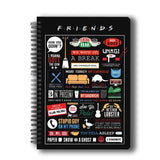 Friends TV Series - Combo Set (1 Doodle Table Clock and 1 A5 Notebook)
