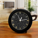 Black Pattern Design Plastic Table Clock