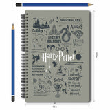 Harry Potter Infographic Grey - A5 Notebook