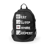 Eat Sleep Anime Repeat Design Design Backpack