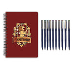 Harry Potter Gryffindor Design A5 Ruled Notebook With A Set Of 10 Colorful Fine Writer Pens