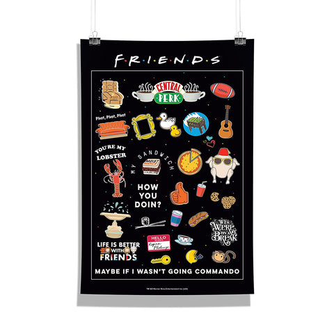 Friends TV Series - New Infographic 2022 Wall Poster