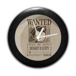 One Piece Monkey D Luffy Wanted Poster - Table Clock
