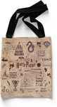 Harry Potter Pack of 3 Infographic Red Canvas Handbag