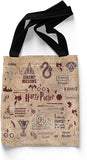 Harry Potter Pack of 3 Infographic Red Canvas Handbag