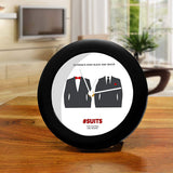 Suits TV Series - Black and White Table Clock
