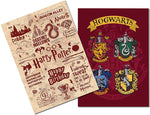 Harry Potter - Pack Of 2 (Infographic Red with Hogwarts Houses) Greeting card