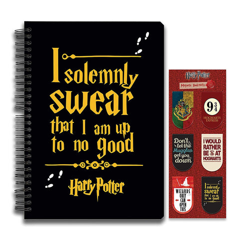 Harry Potter combo set ( 1 I Solemnly Swear Notebook and 1 Magnetic Bookmark )