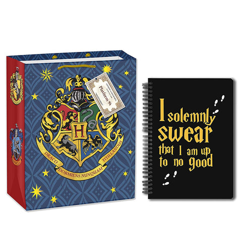 Harry Potter combo set ( 1 I Solemnly Swear A5 Notebook 1 Gift Bag)