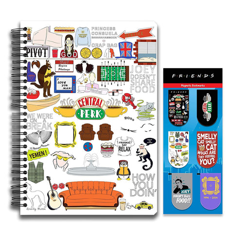 Friends TV Series  Combo set ( 1 Doodle Notebook and 1 Magnetic Bookmarks )