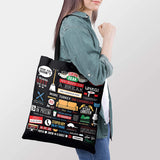 Friends TV Series Infographic Canvas Handbag