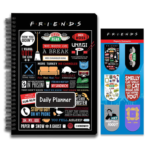 Friends TV Series Combo set ( 1 Infographic Daily Planner and 1 Magnetic Bookmark )