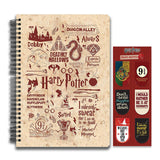 Harry Potter combo set ( 1 Infographic Red Notebook and  1 Magnetic Bookmark )