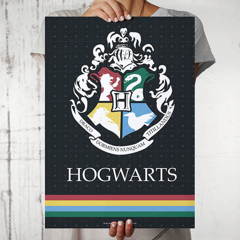 Harry Potter" Hogwarts House Crest Black Poster