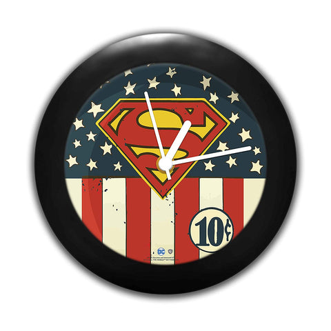 DC Comics Superman Logo Flag Table Clock