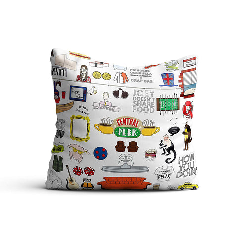 Friends TV Series Doodle Satin Cushion Cover