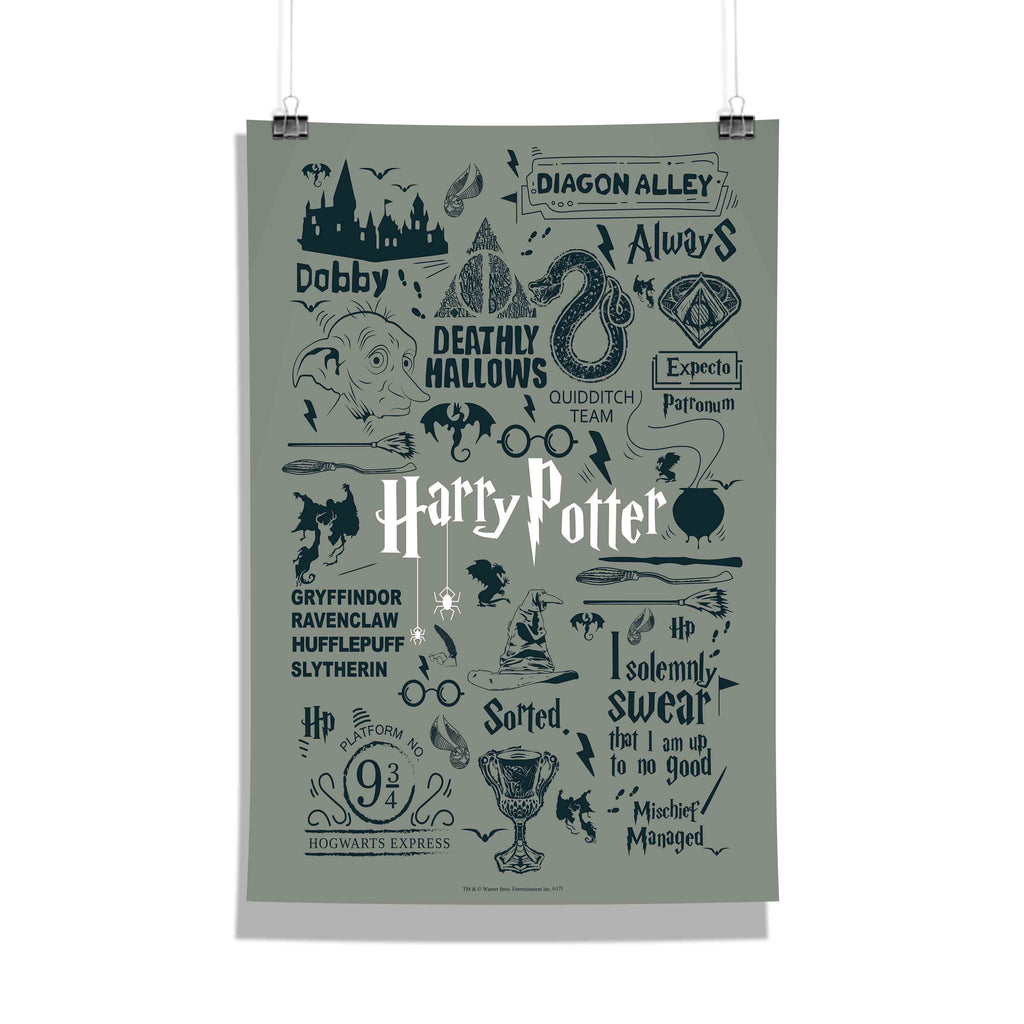 Harry Potter combo set ( 1 Infographic Grey Notebook and 1 Magnetic Bo –  Epic Stuff