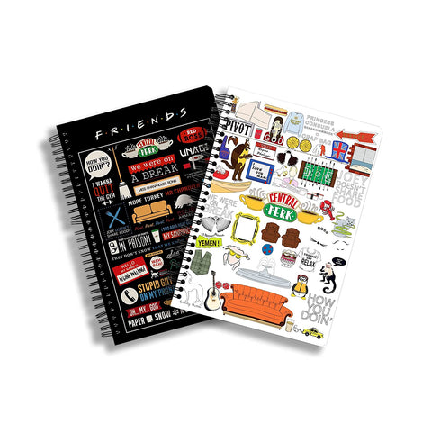 FRIENDS TV Series Pack of 2 (Infographic + Doodle ) A5 Notebook