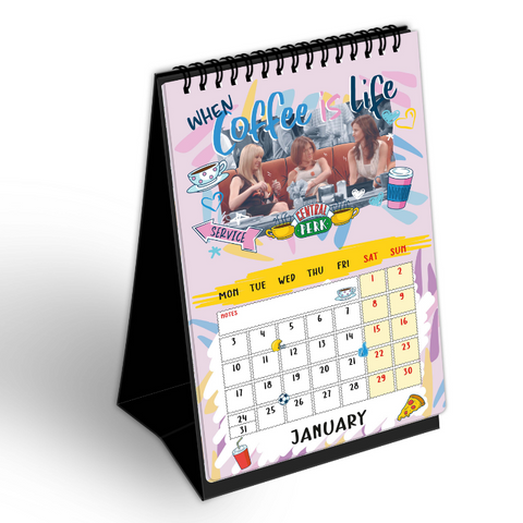 Friends Tv Sitcom Themed Desk Planner, Weekly Calendar