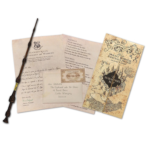 Harry Potter Hogwarts Acceptance Letter and Marauders Map (Mini) With Elder Wand