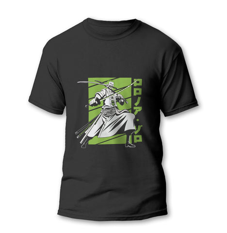 One Piece - Zoro Sword Design Round Neck T-Shirt